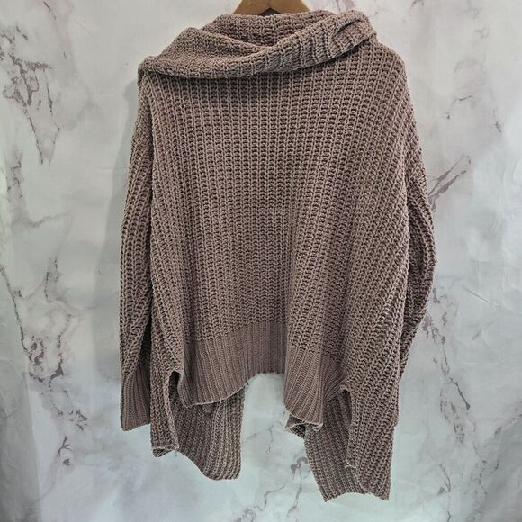 POL Sweater Womens Large Cardigan Pink Chenille Oversized Slouchy Pockets - Picture 5 of 12